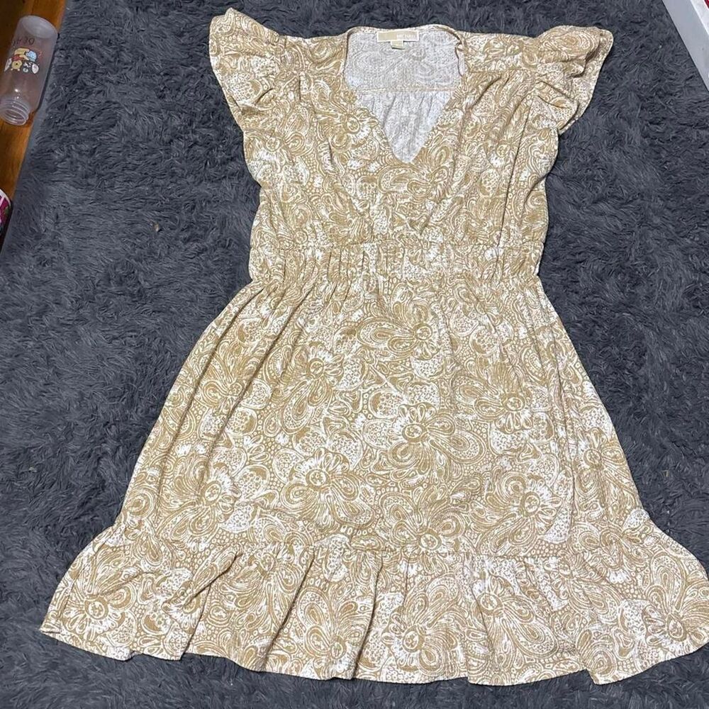 Michael-michael-kors Women's Gold and Cream Dress